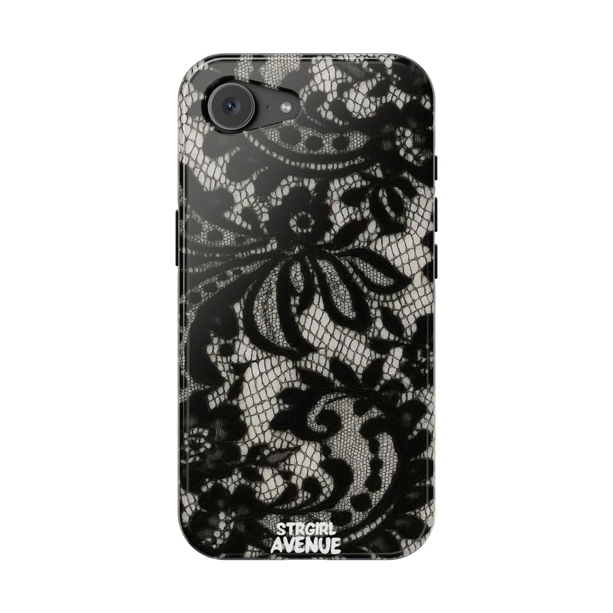 “Lacey black” protective phone case