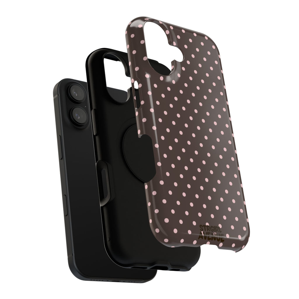 “Straw choc dots” protective phone case