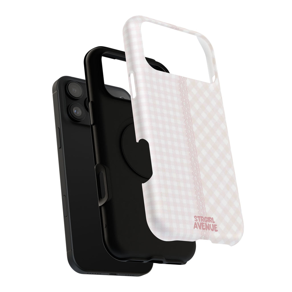 “lace gingham” protective phone case