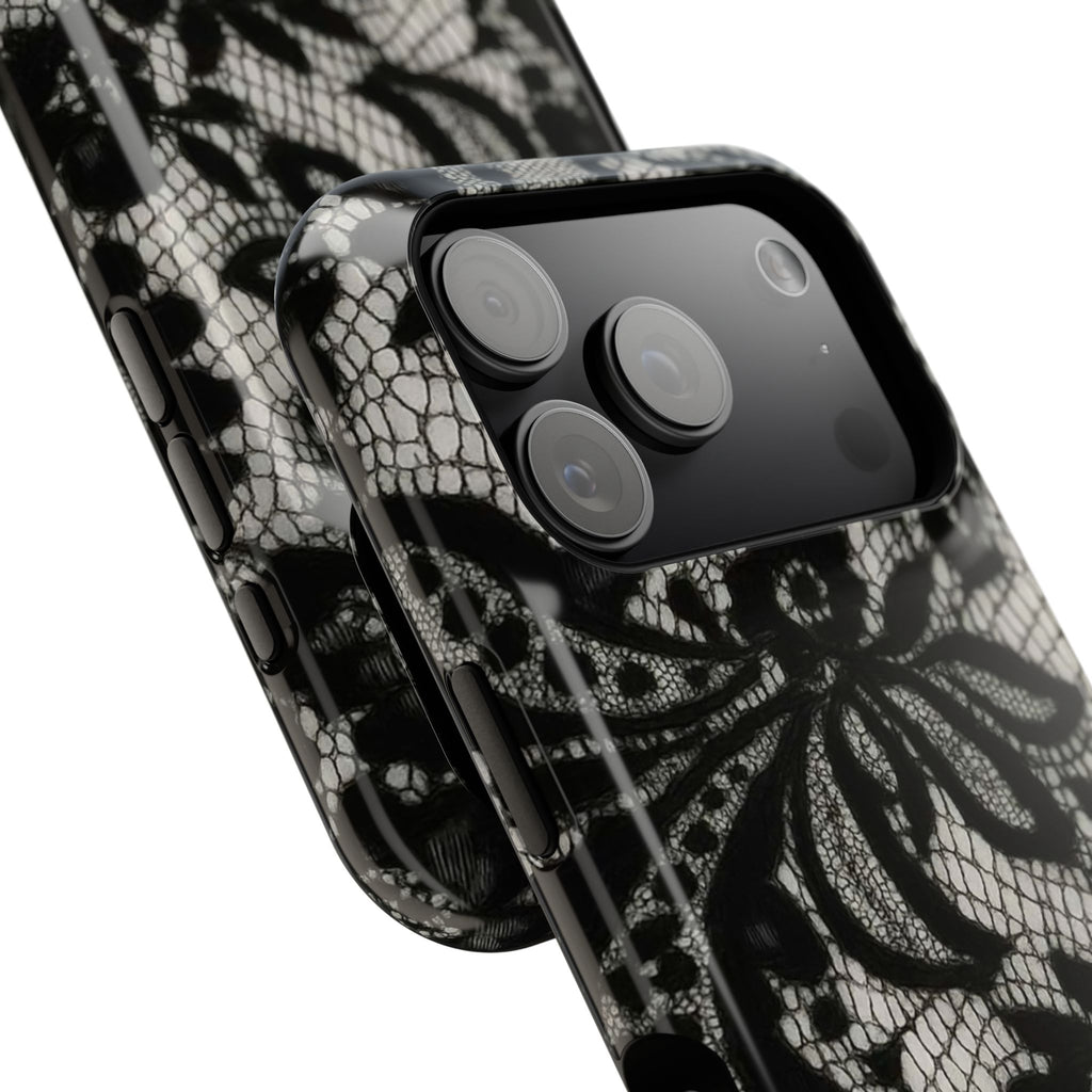 “Lacey black” protective phone case