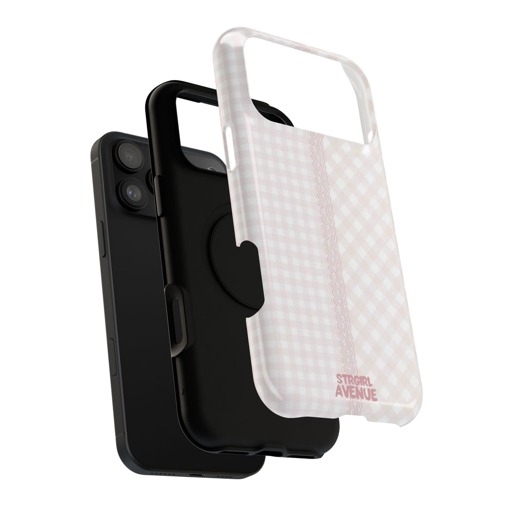 “lace gingham” protective phone case
