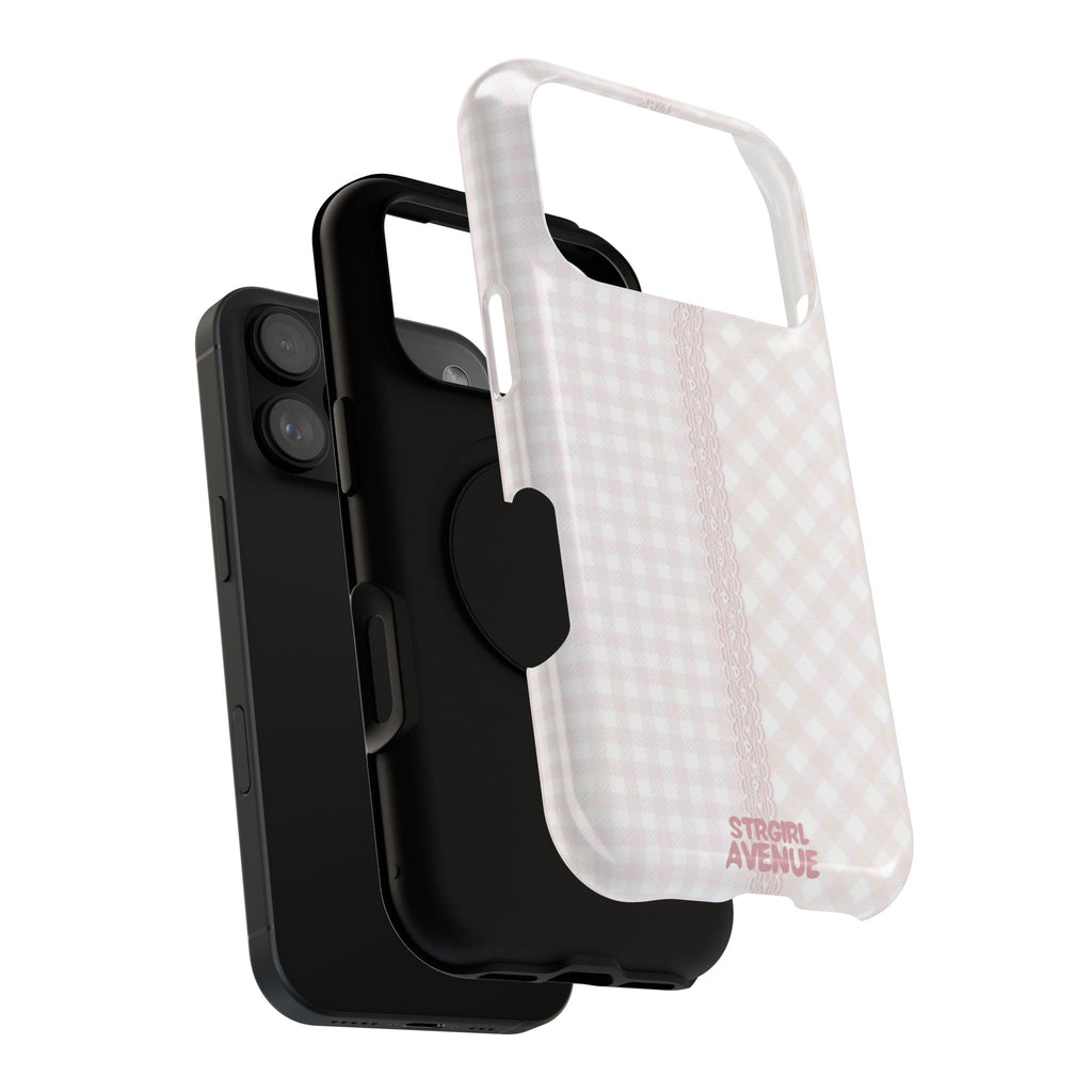 “lace gingham” protective phone case