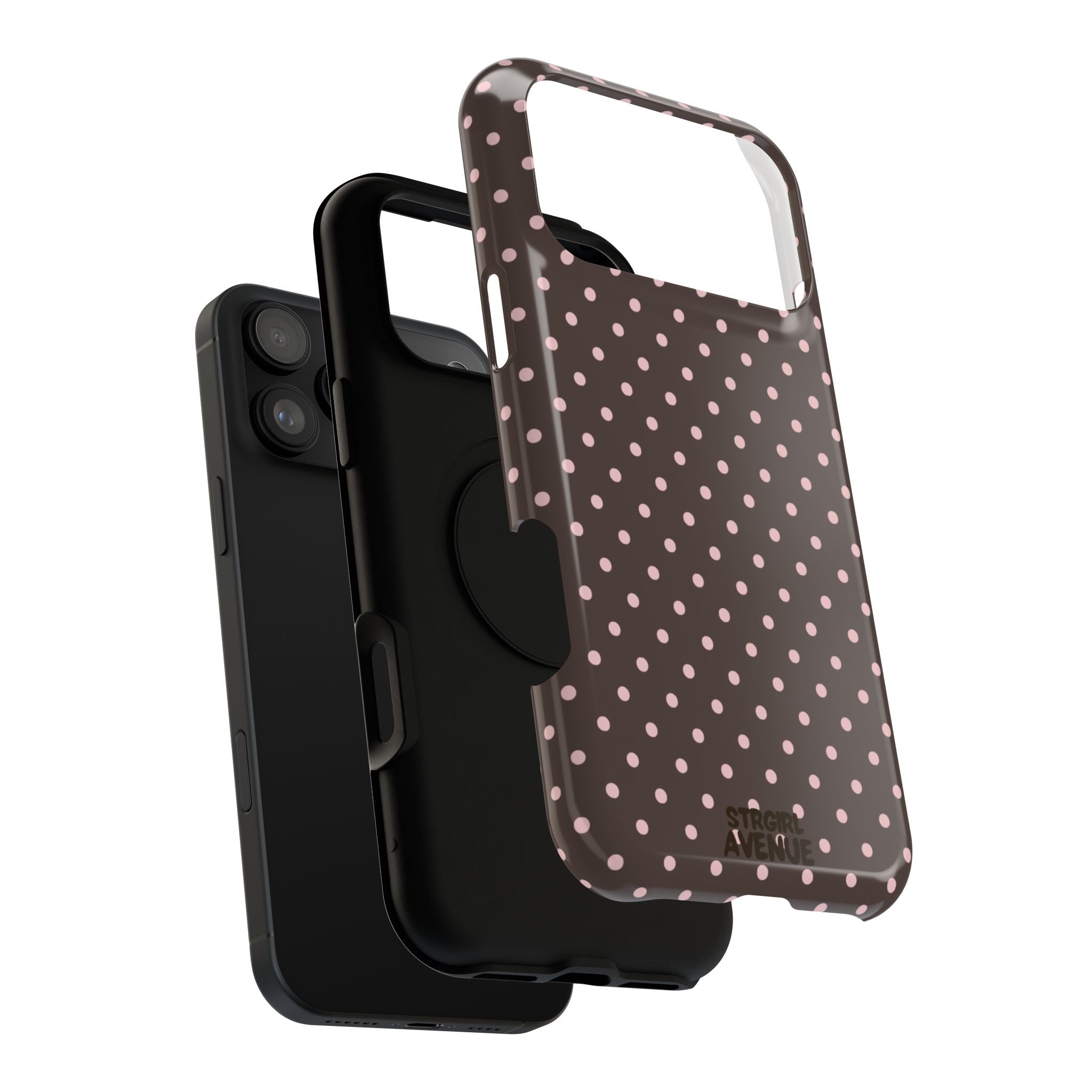 “Straw choc dots” protective phone case