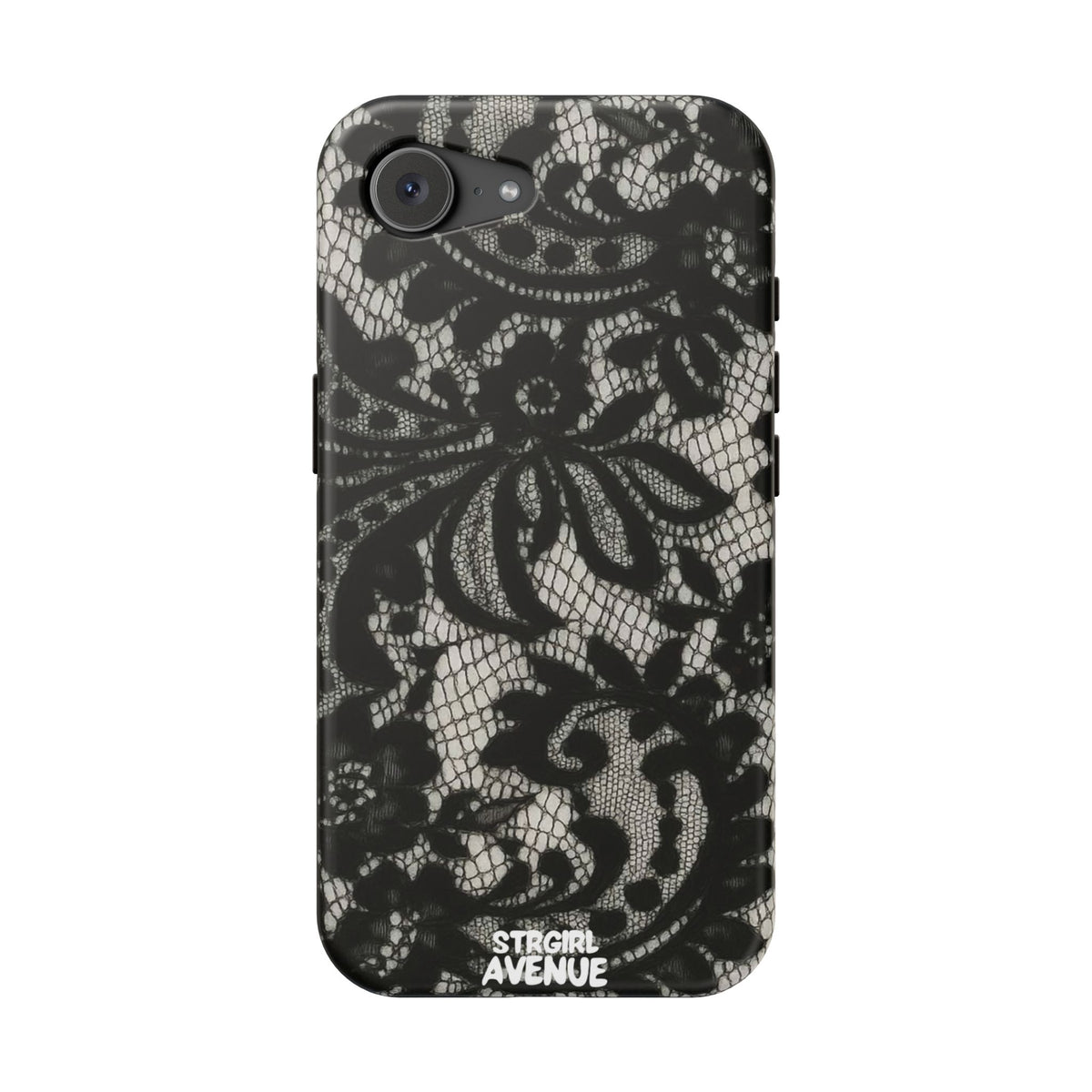 “Lacey black” protective phone case