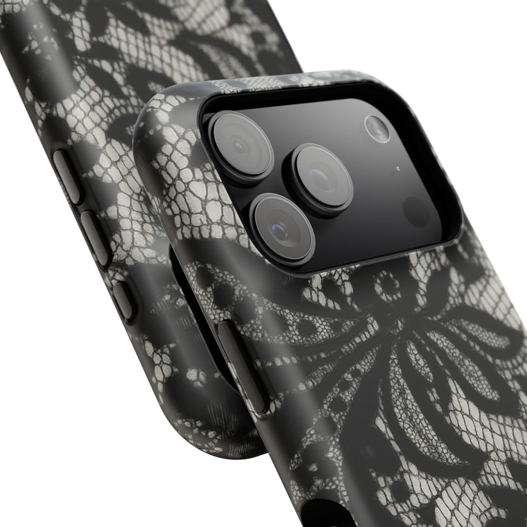 “Lacey black” protective phone case