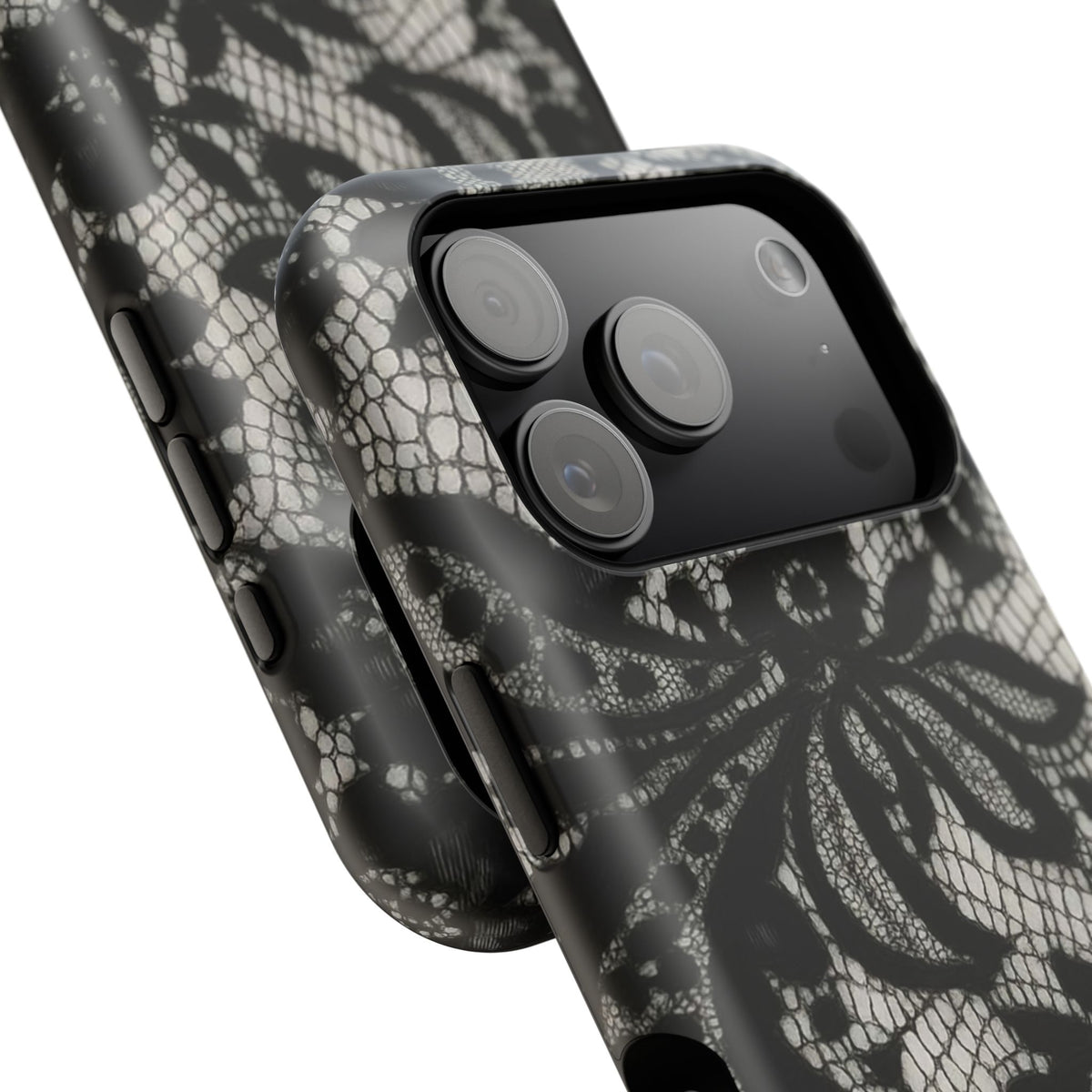 “Lacey black” protective phone case